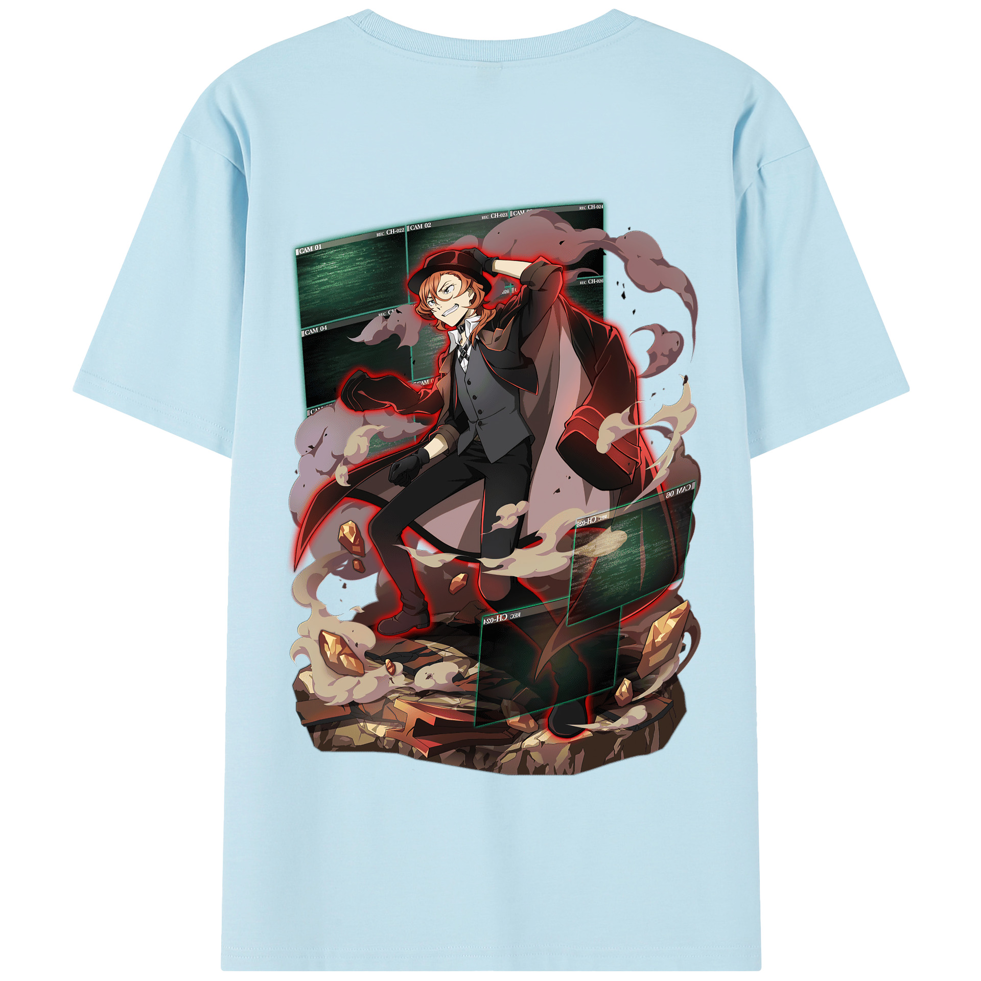 （画像用） 文豪ストレイドッグス Bungo Stray Dogs 綿100％半袖Tシャツ（背面プリント）